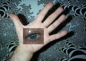 Fractal Image with Hand and Eye